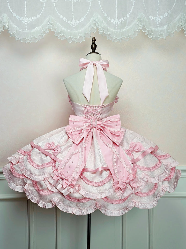 Sweet Petals Lolita Pink Halter Dress