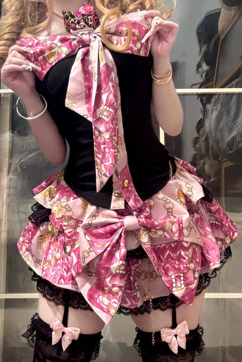 Little Devil Lilgyaru Hime Style Bow Skirt Set