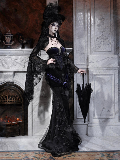 Lolita Gothic Fishbone Velvet Dress Set LG1010