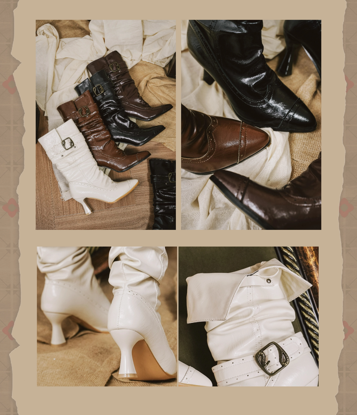 Paris Old‑Dream Vintage Elegant Classical Lolita High‑Heel Boots
