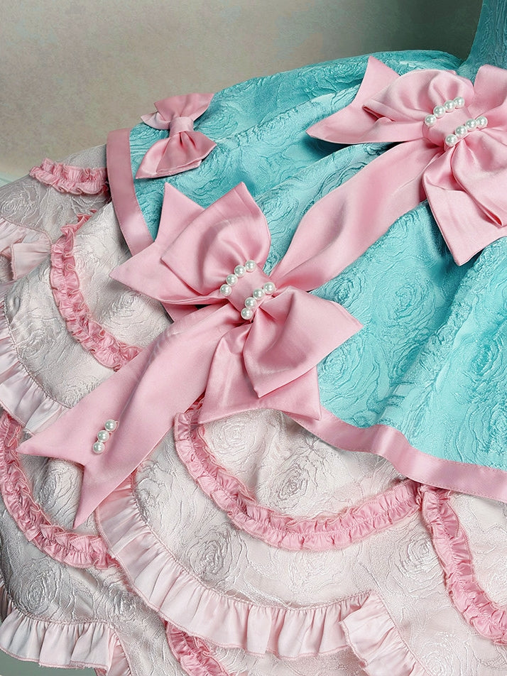 Sweet Petals Lolita Pink & Green Halter Dress