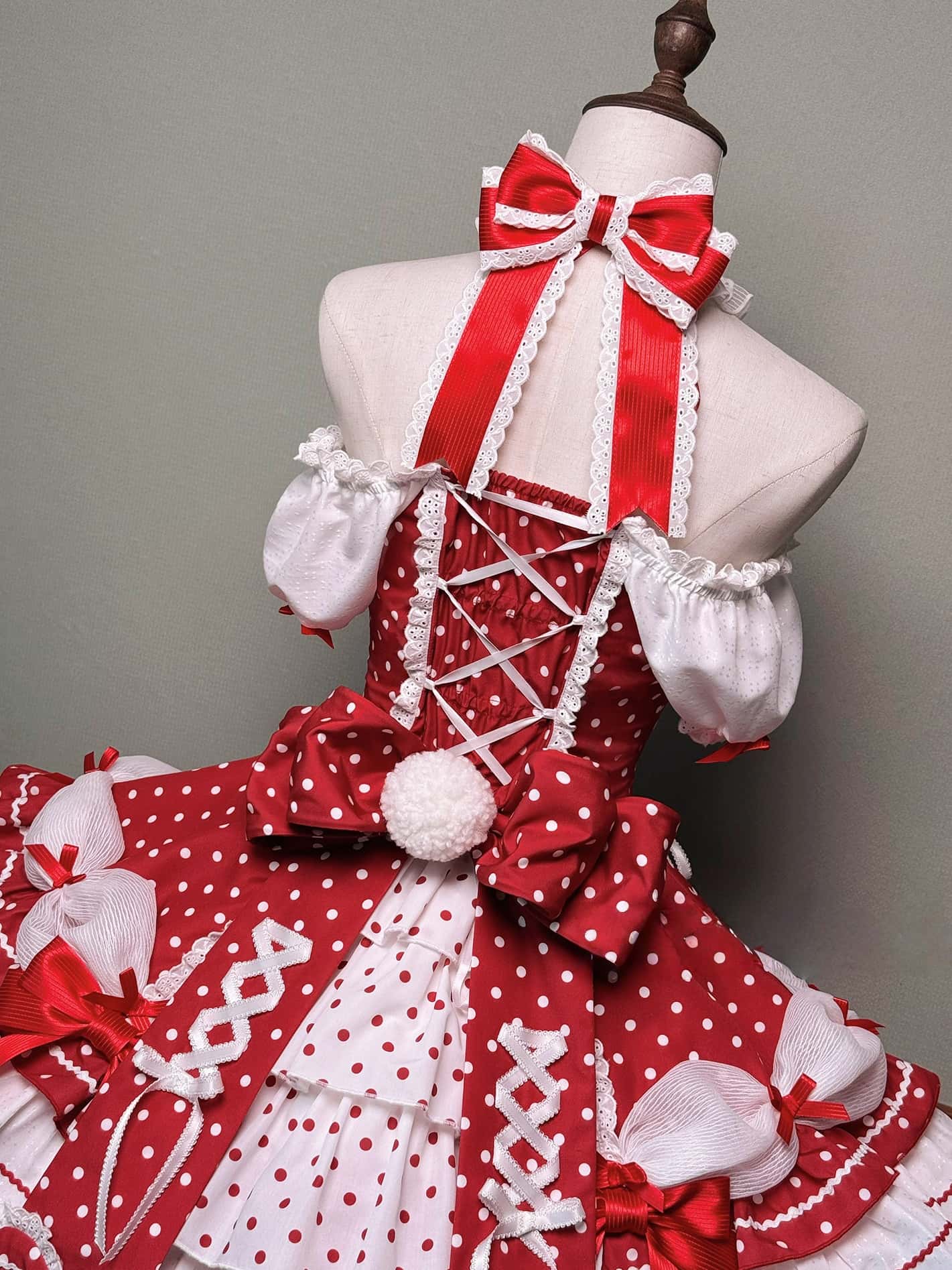 Vintage Polka Dot Lolita Halter Red OP Dress