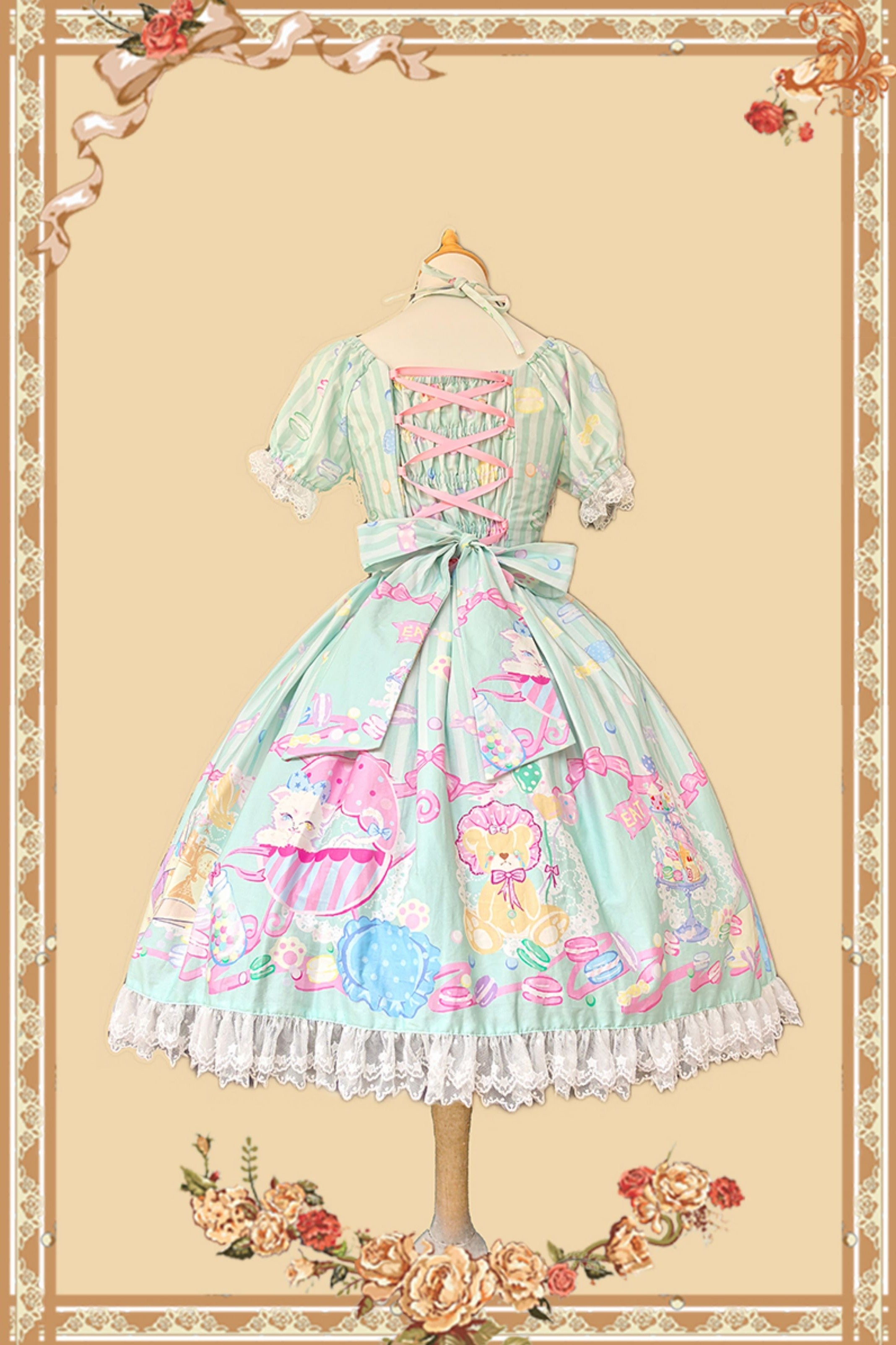 Macaron Dolly House Candy Print Sweet Lolita OP Dress