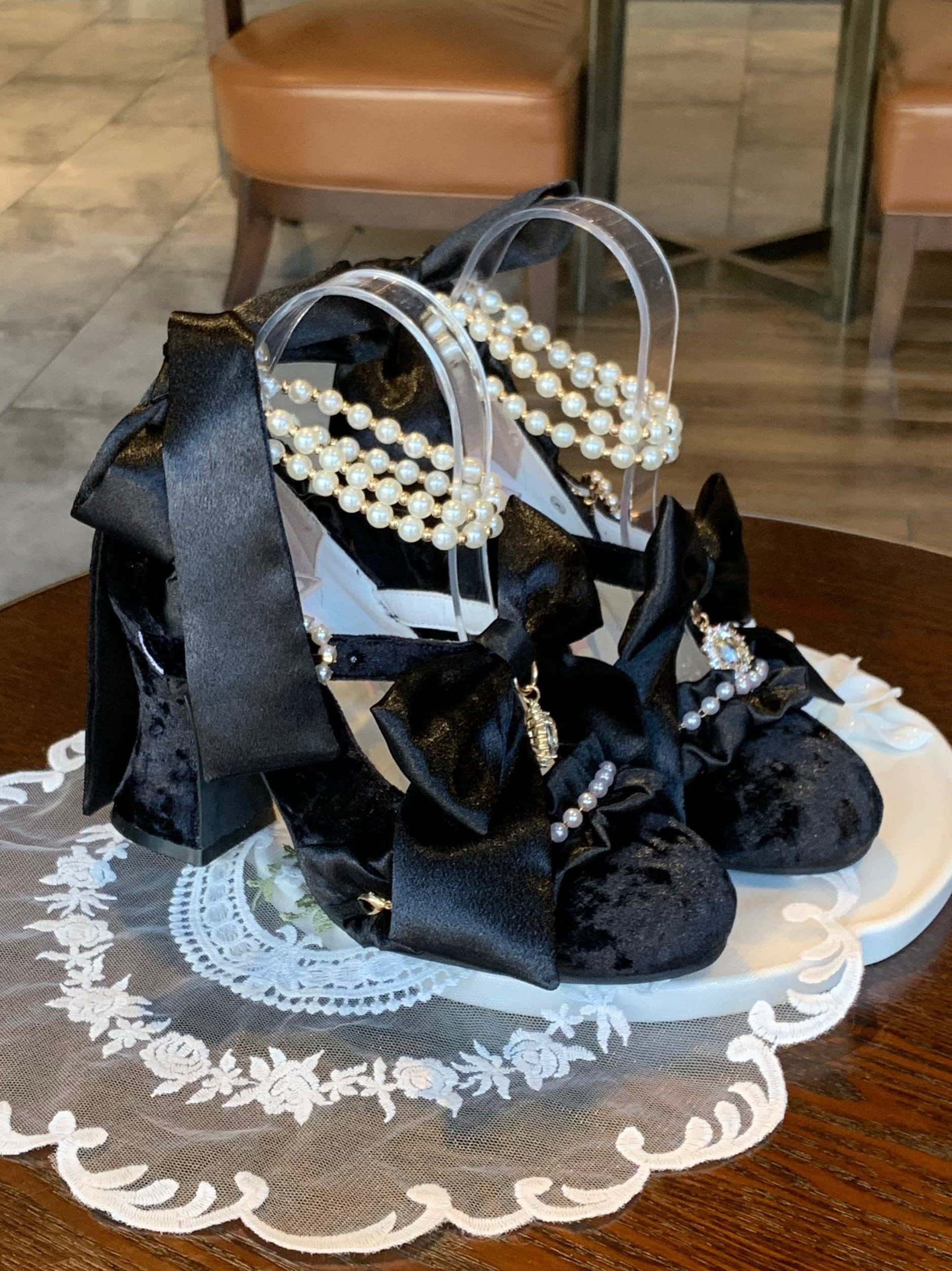 Ribbon Hymn 1.0 Lolita Vintage Heavy Craft Bridal Heels