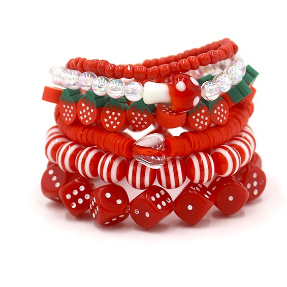 Y2K Girly Dopamine decora Layered Bracelet LJ5039