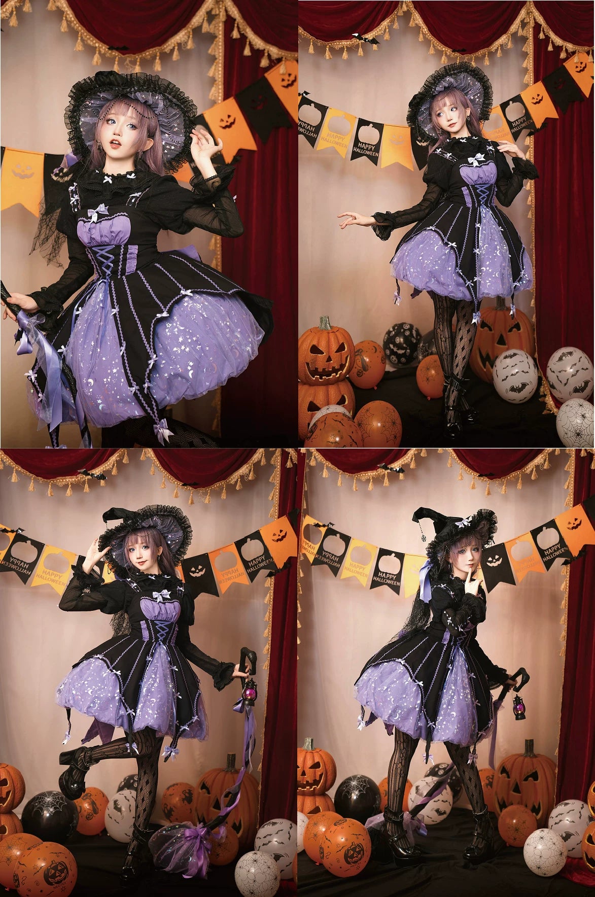 Pumpkin‑Lantern Halloween Witch Dark‑Sweet Lolita JSK Dress