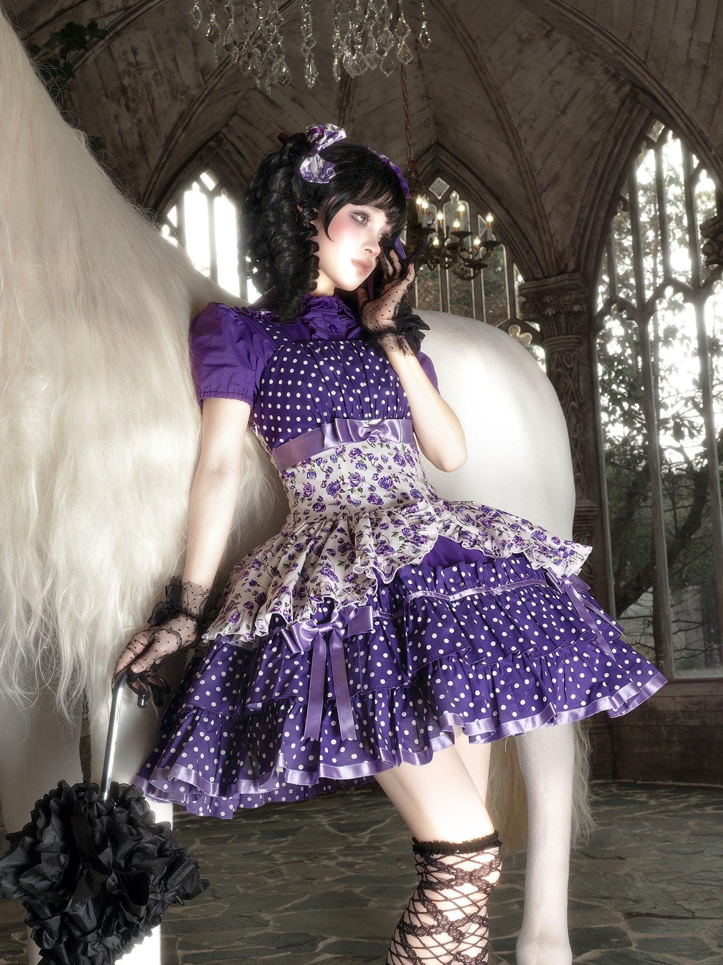 Li Bobo Vintage Polka‑dot Lolita JSK & Blouse Set