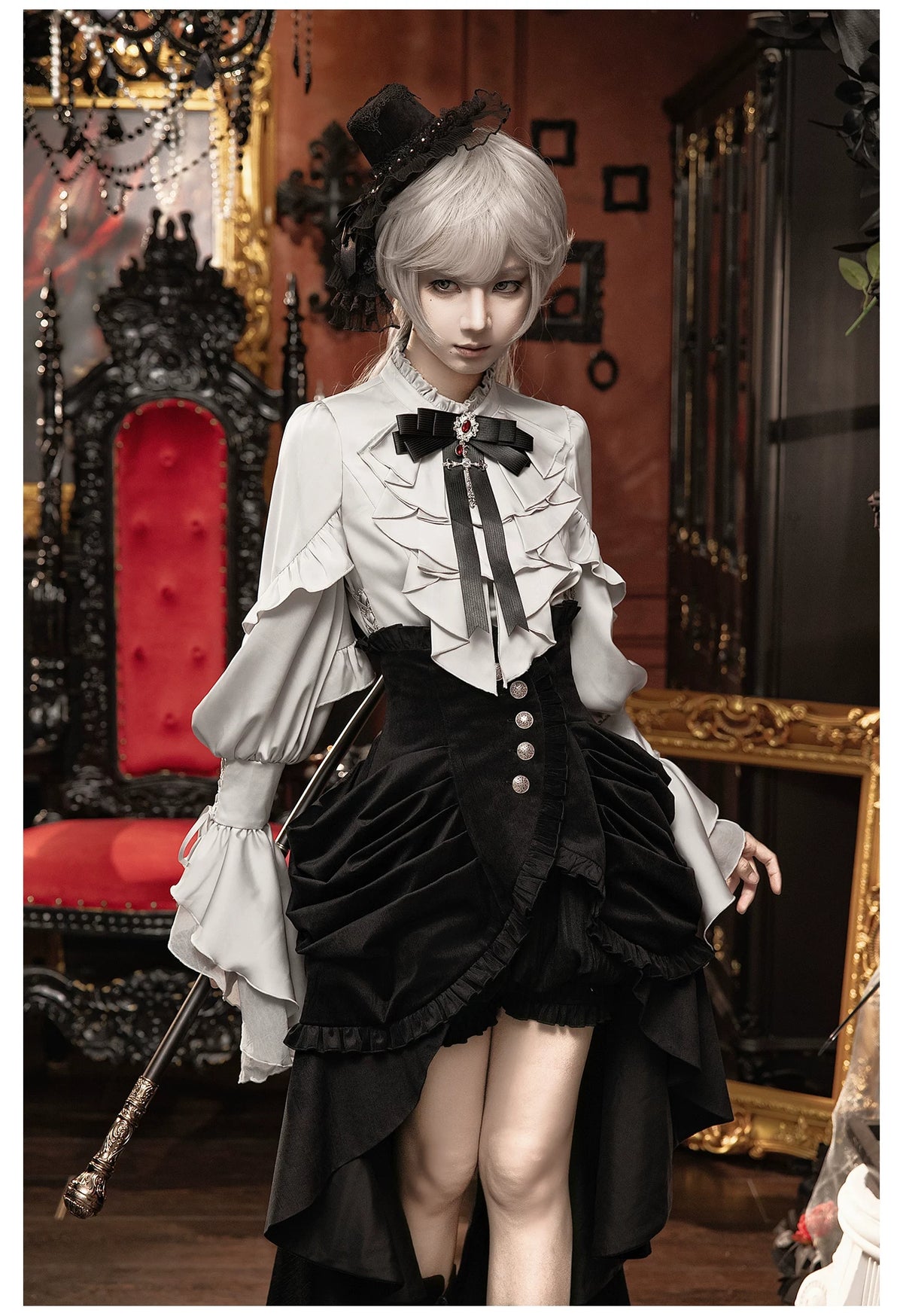 Night Crow Lolita Gothic Mermaid Skirt & Ouji Couple Set