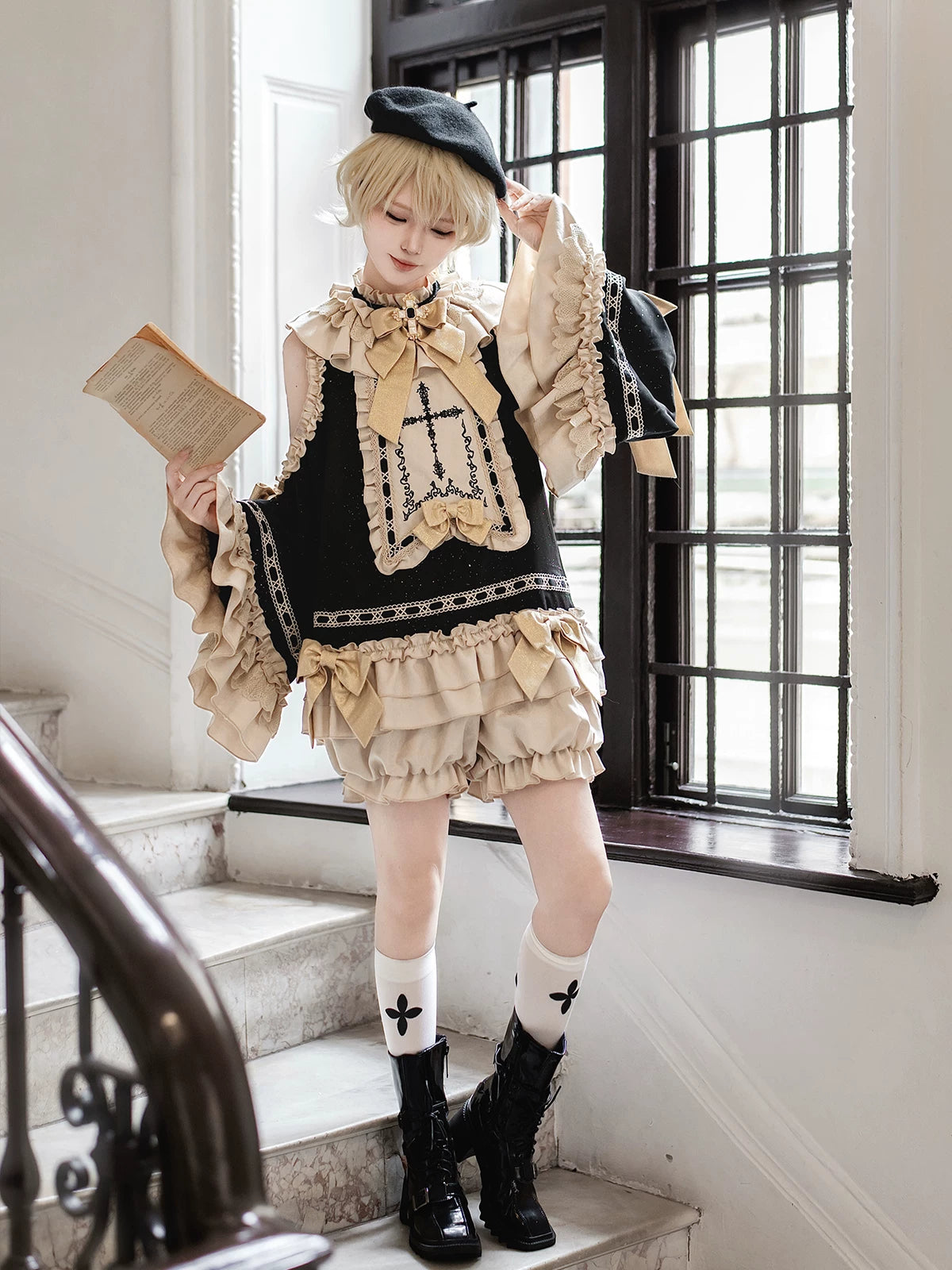 Cross Saint Lolita Dark Academia Gothic Ouji Prince Outfit Set