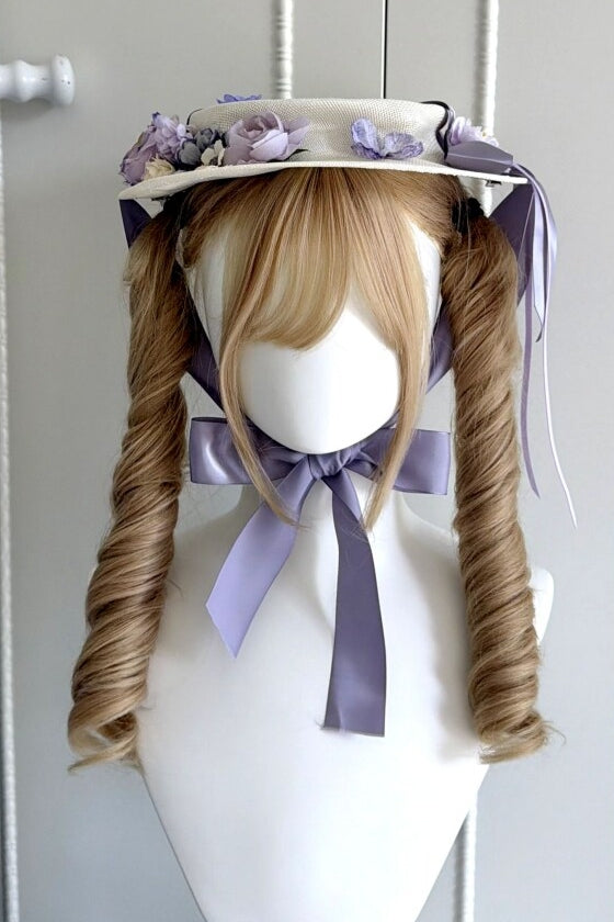 Violet‑Hued Lake Classic Oil‑Painting Printed Tulle Lolita JSK Dress