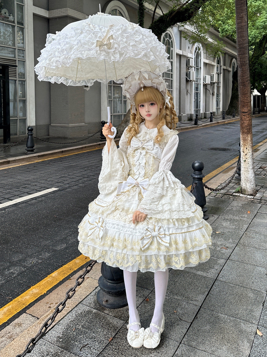 Crown of Gems Lolita White JSK Dress