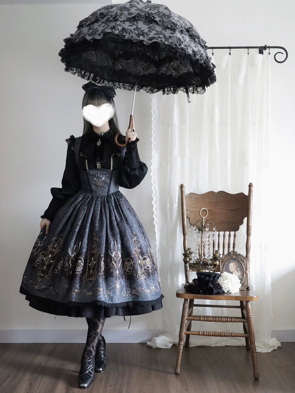 Blood Night Lamplighter Gothic Vintage Lolita Bustier JSK Dress