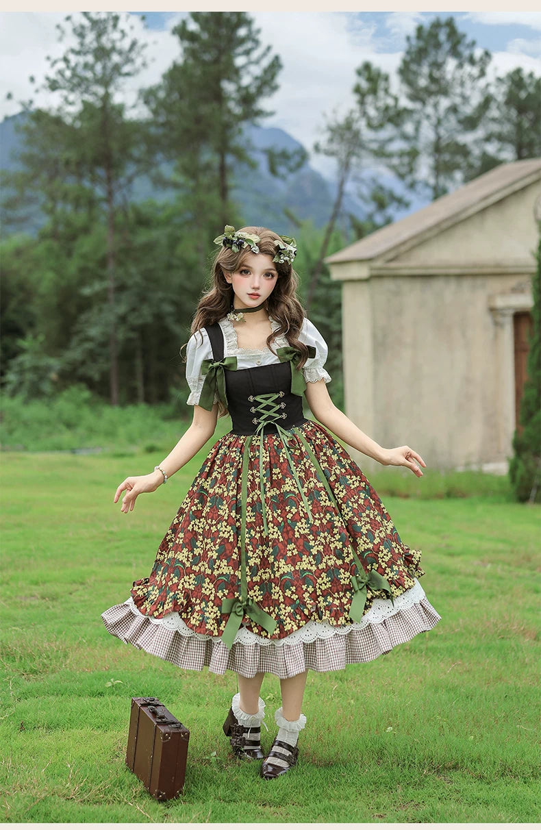 Blueberry Branches for the Woodland Bavarian Style Lolita JSK Dress