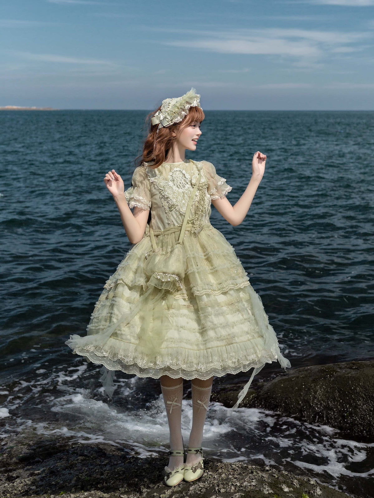 Colored Glaze Jellyfish Lolita Embroidered OP Dress