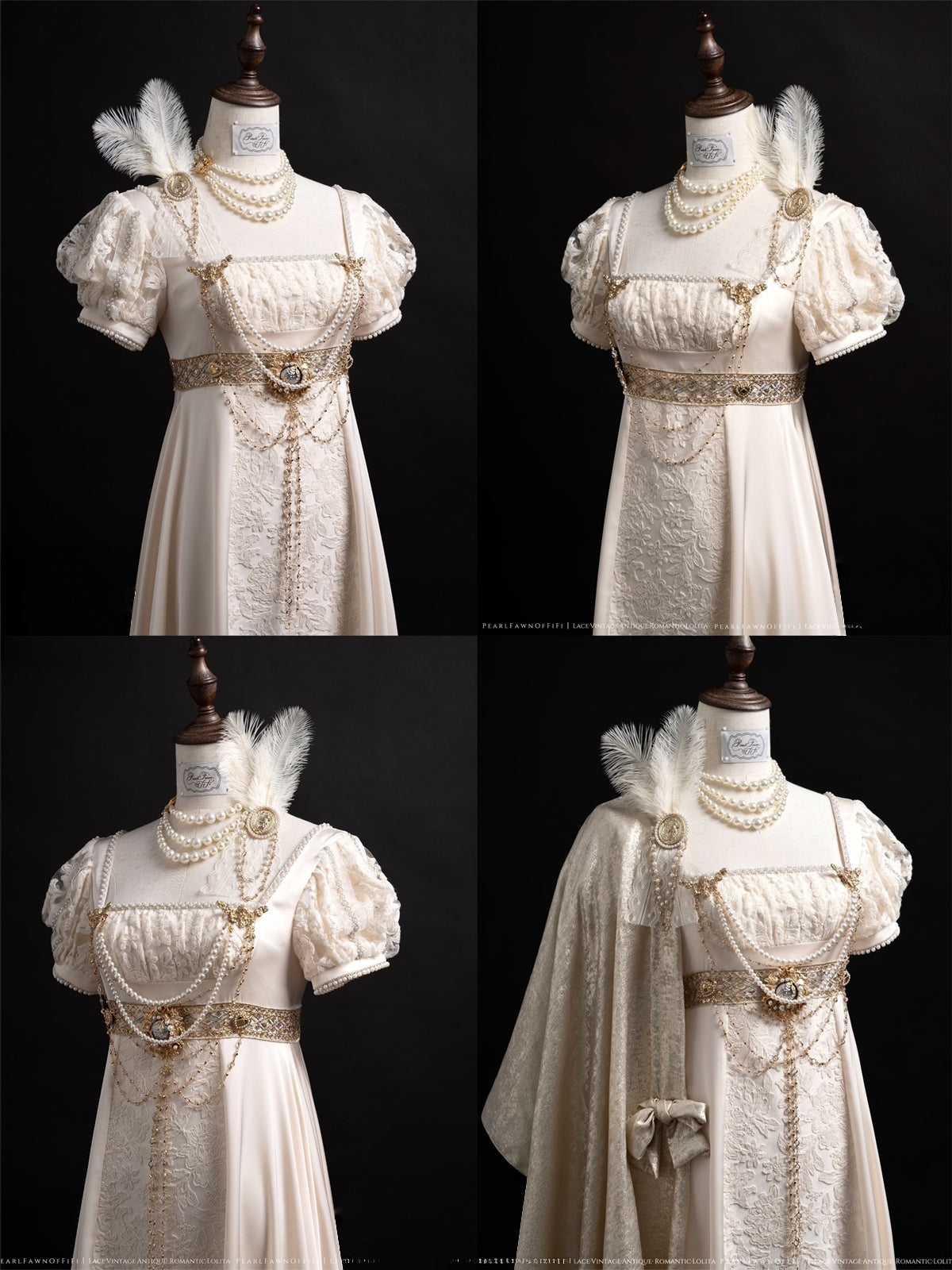 Austen Angel Wings Lolita Embossed Lace Satin Empire Dress