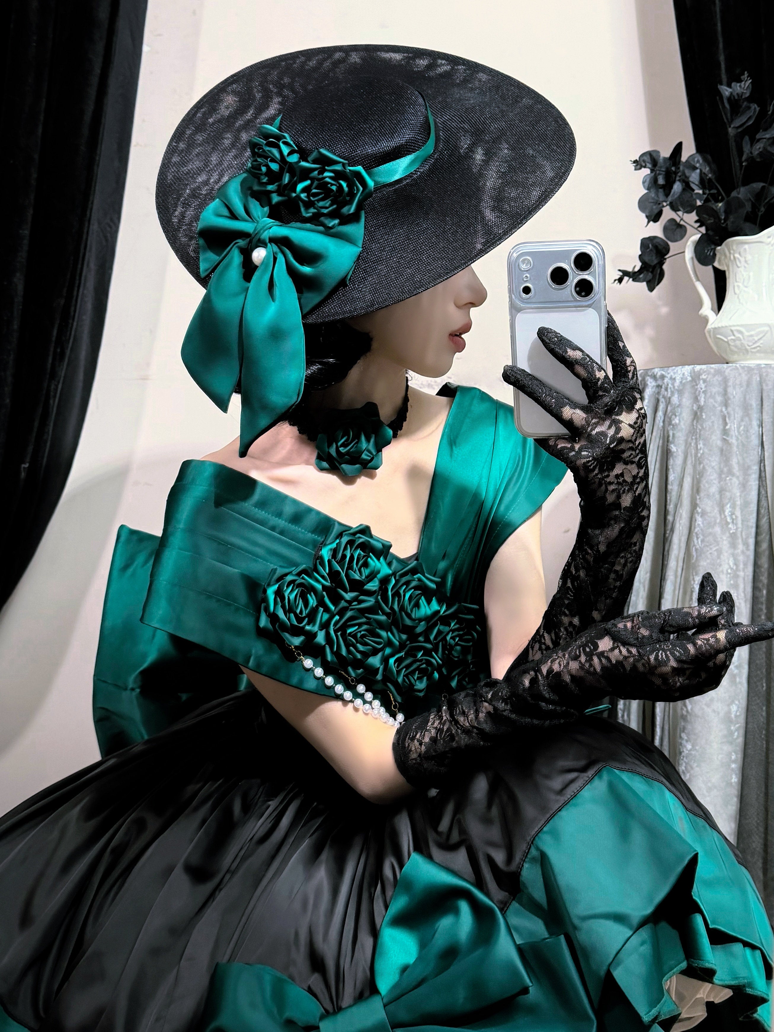 Treasure Chest Rose Lolita Green Dress