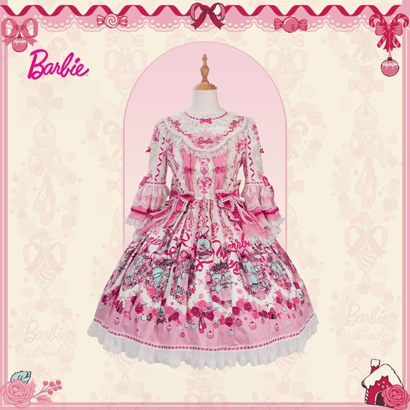 Nutcracker x Barbie Collab Original Lolita Elegant Printed OP Dress