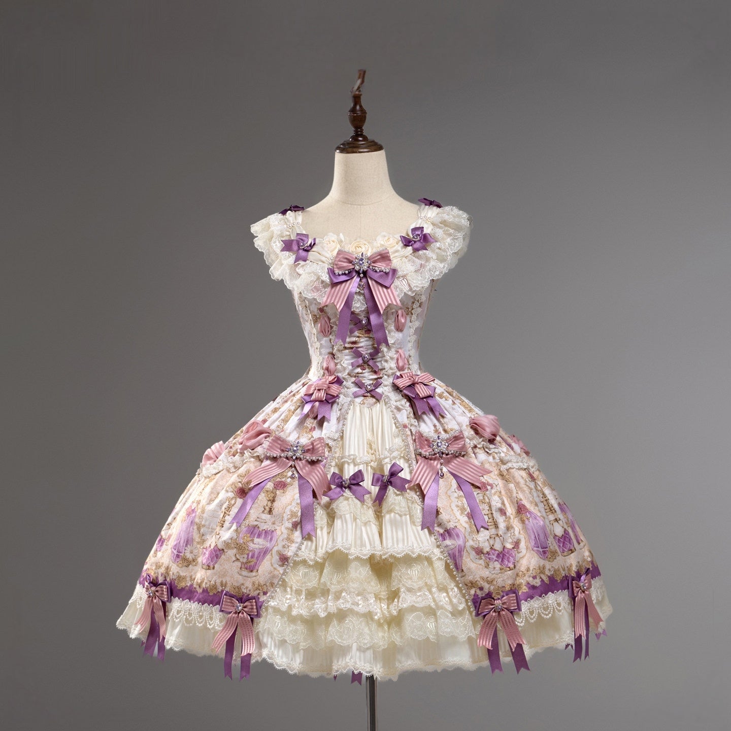 Antique Gem Fragrance Lolita Purple JSK Dress Set