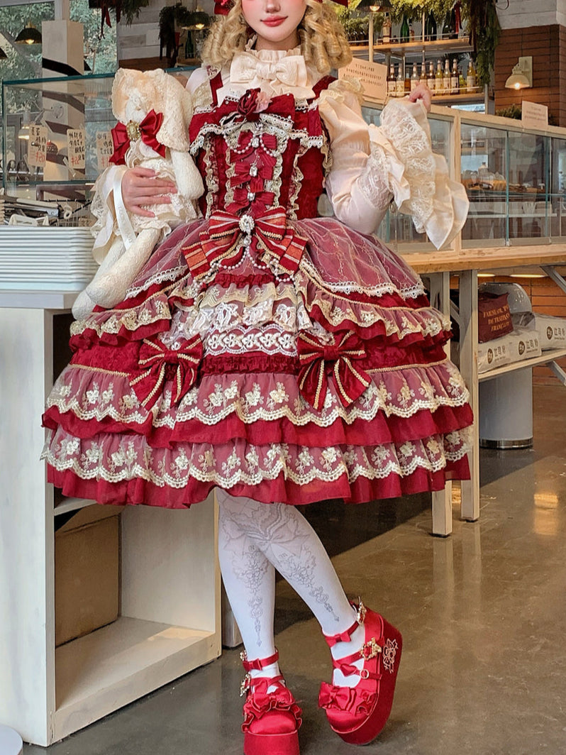 Lolita Doll Inspired JSK Vintage Lace Dress LS1004