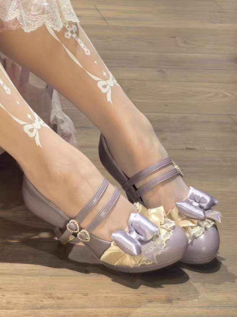 Choco Lulu Sweet Bow Lolita High Heel Leather Shoes