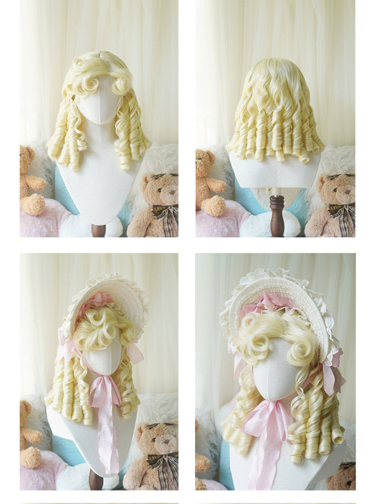 Lolita Vintage Doll Short Wig with Curly or Straight Styles