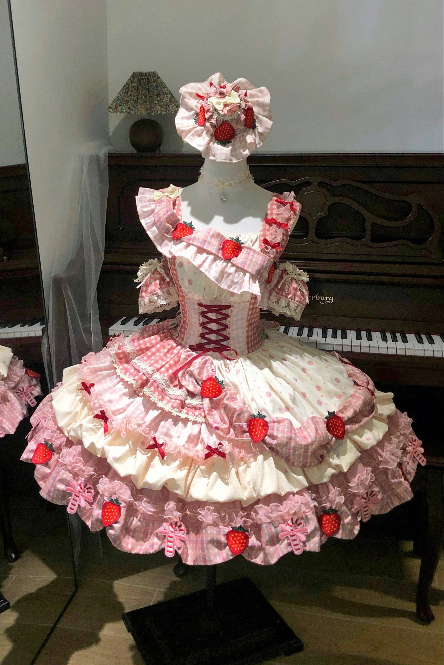 Cheese Strawberry Rose Lolita JSK Set