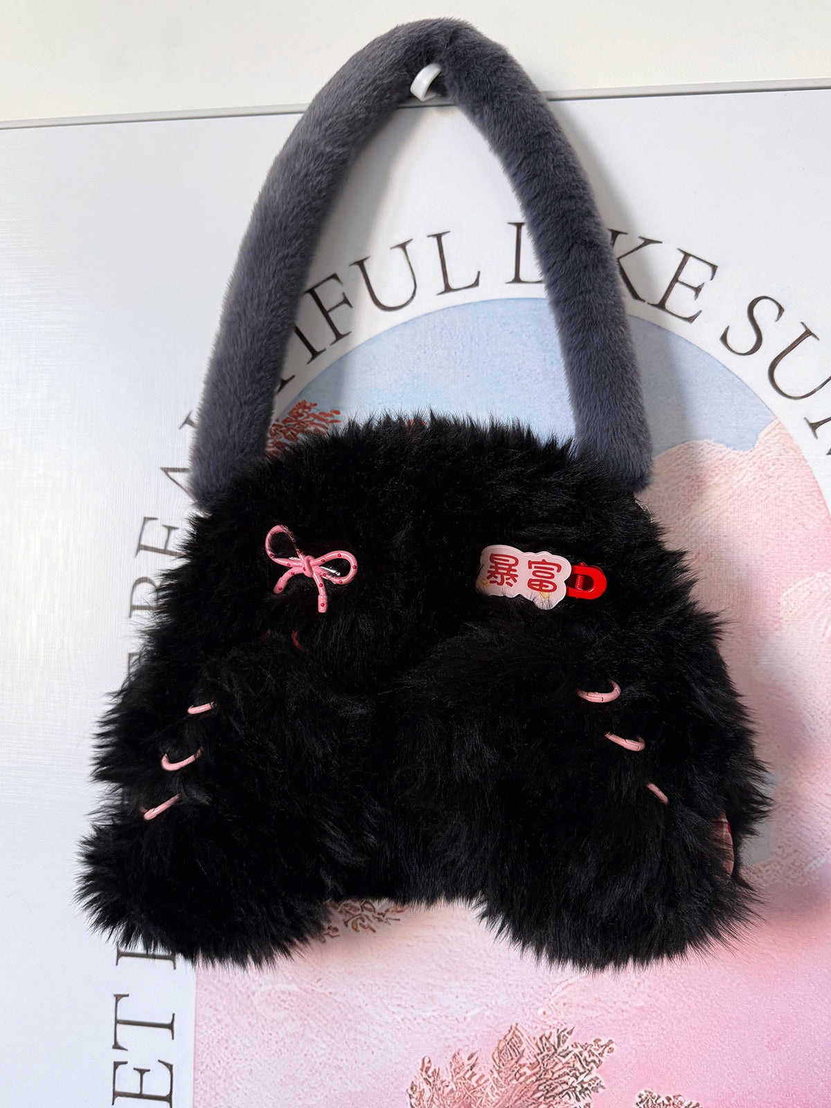 Magnetic Bunny Ear Plush Lolita Shoulder Bag with Chain