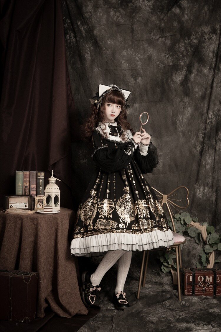 Gilded Fairy Town Lolita Original Printed OP Dress