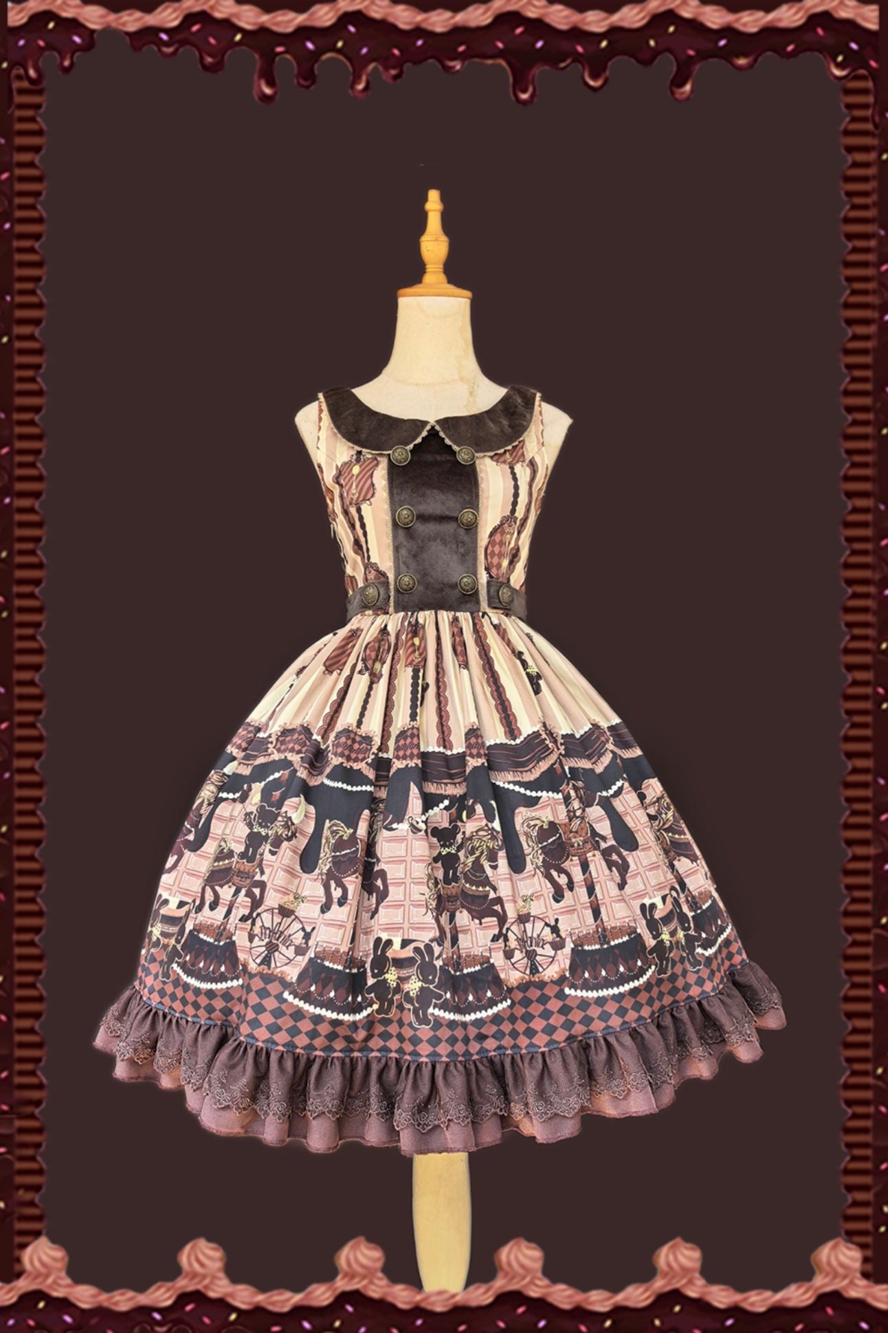 Infanta Chocolate Carousel Cotton Sweet Lolita JSK Dress