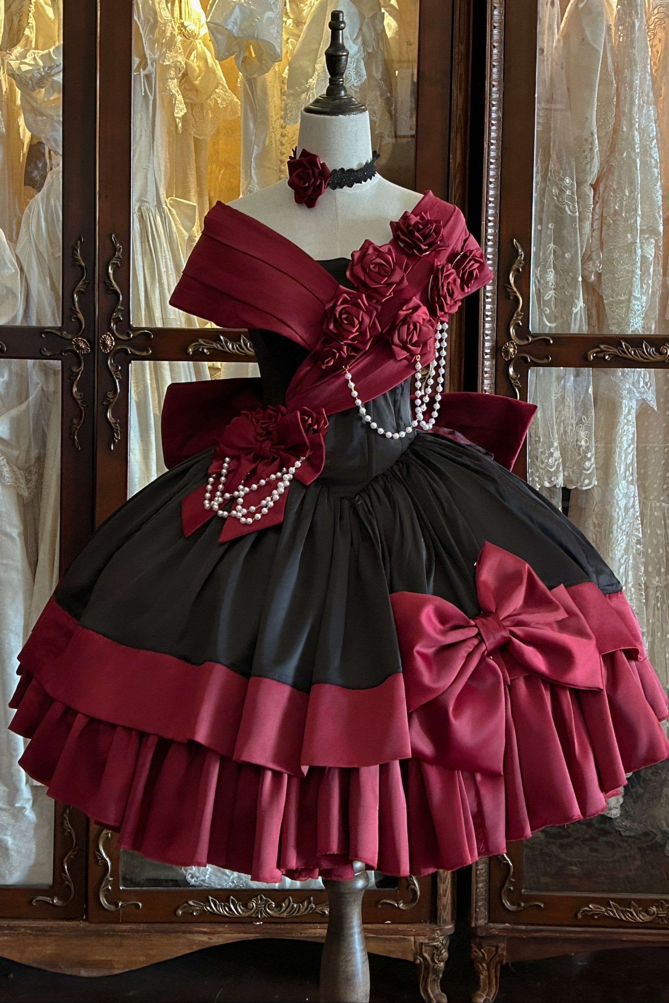 Robe Lolita Rouge Rose Coffre au Trésor