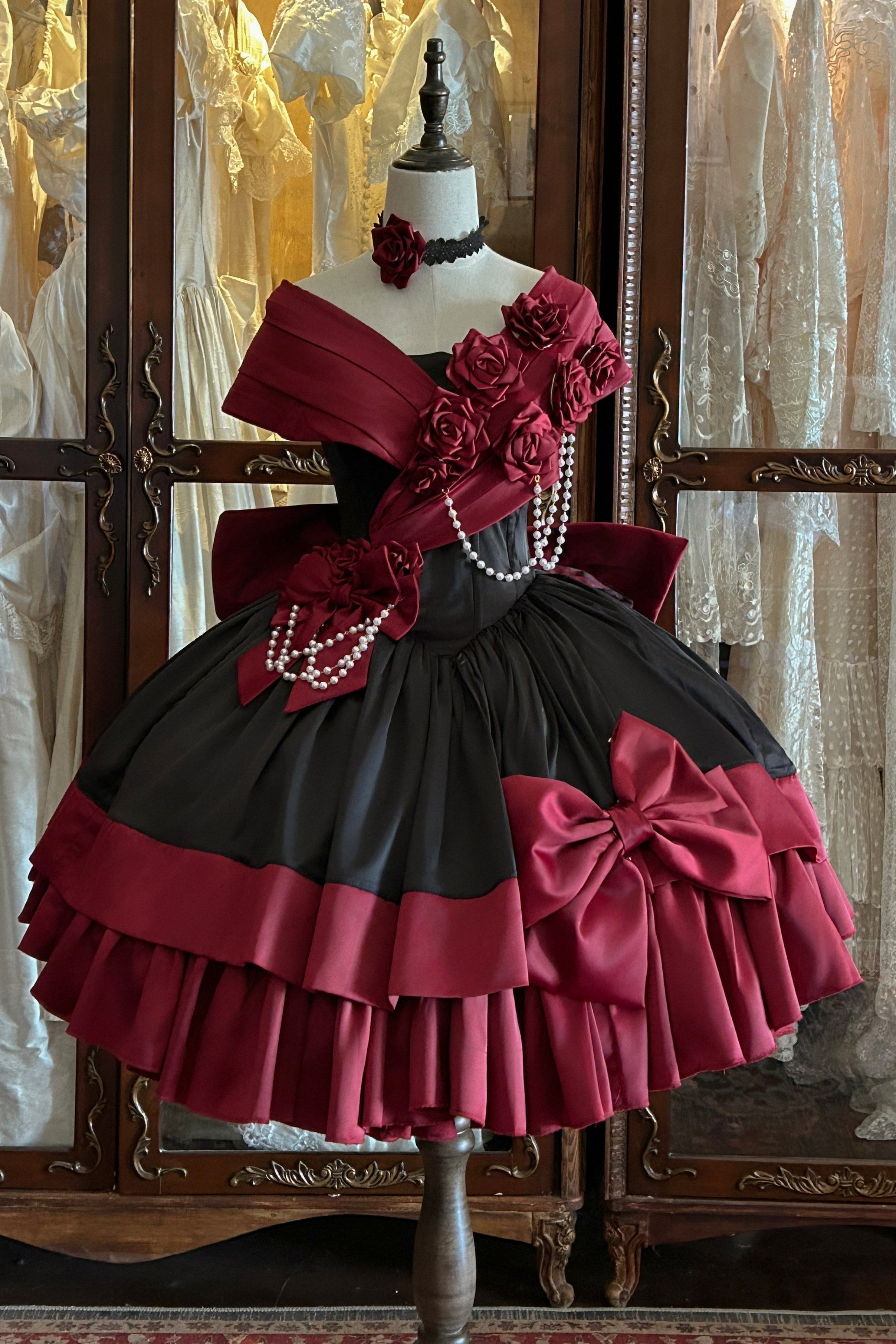 Robe Lolita Rouge Rose Coffre au Trésor