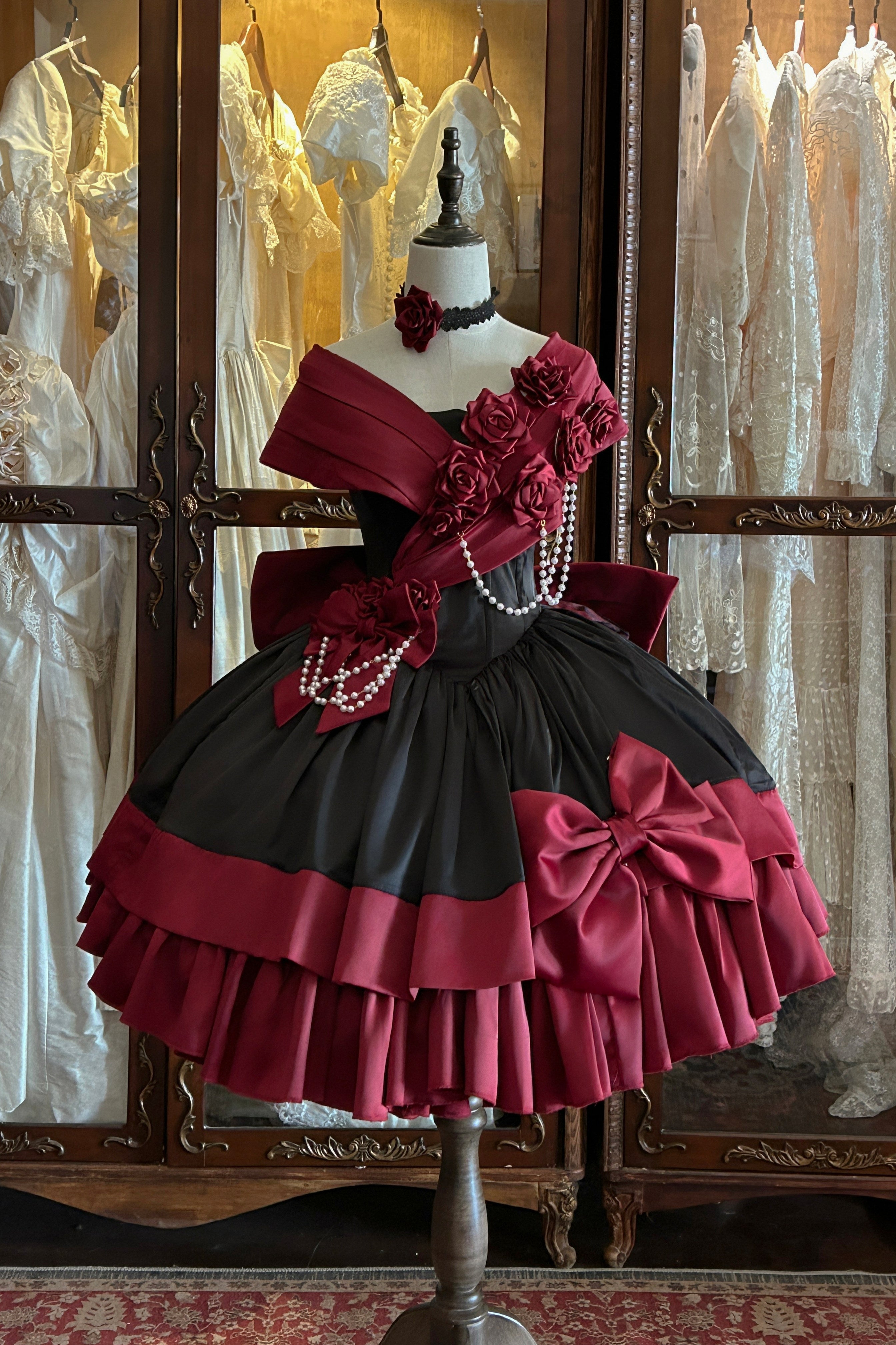 Treasure Chest Rose Lolita Red Dress