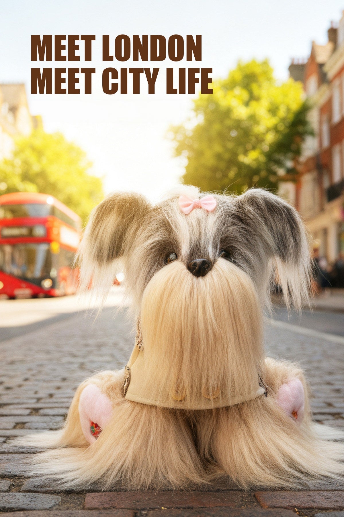 Realistic Plush Yorkshire Terrier Stuffed Doll