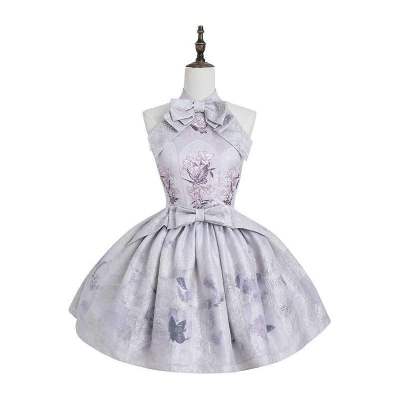 Stained‑Glass Reverie Japanese‑Style Classic Lolita Purple JSK Dress Set