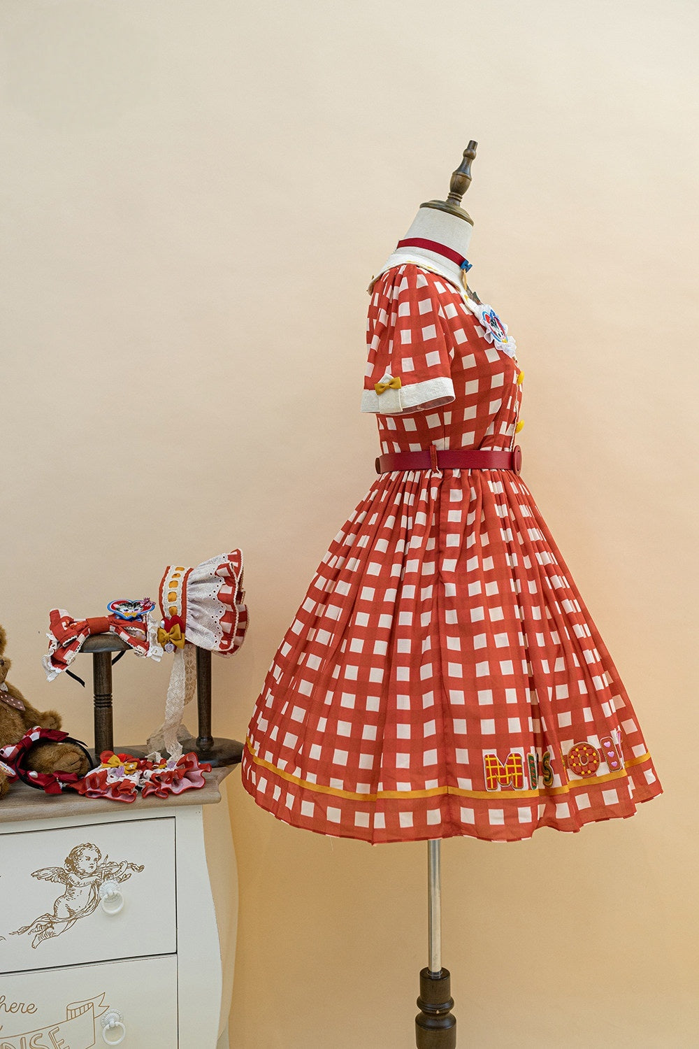 Cat Sweetheart American Retro Sweet Diner‑Style Lolita OP Dress