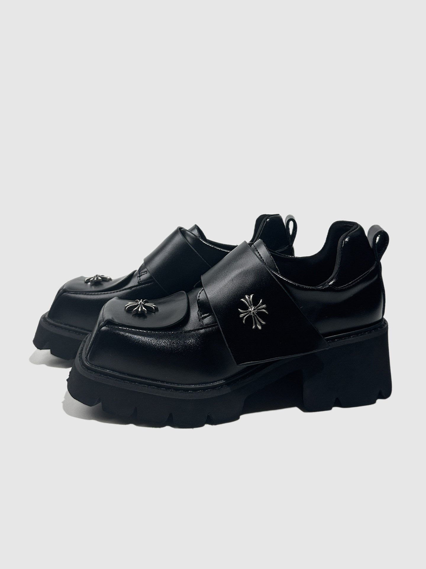 Spanish‑Inspired Dark Gothic Punk Chunky Platform Shoes