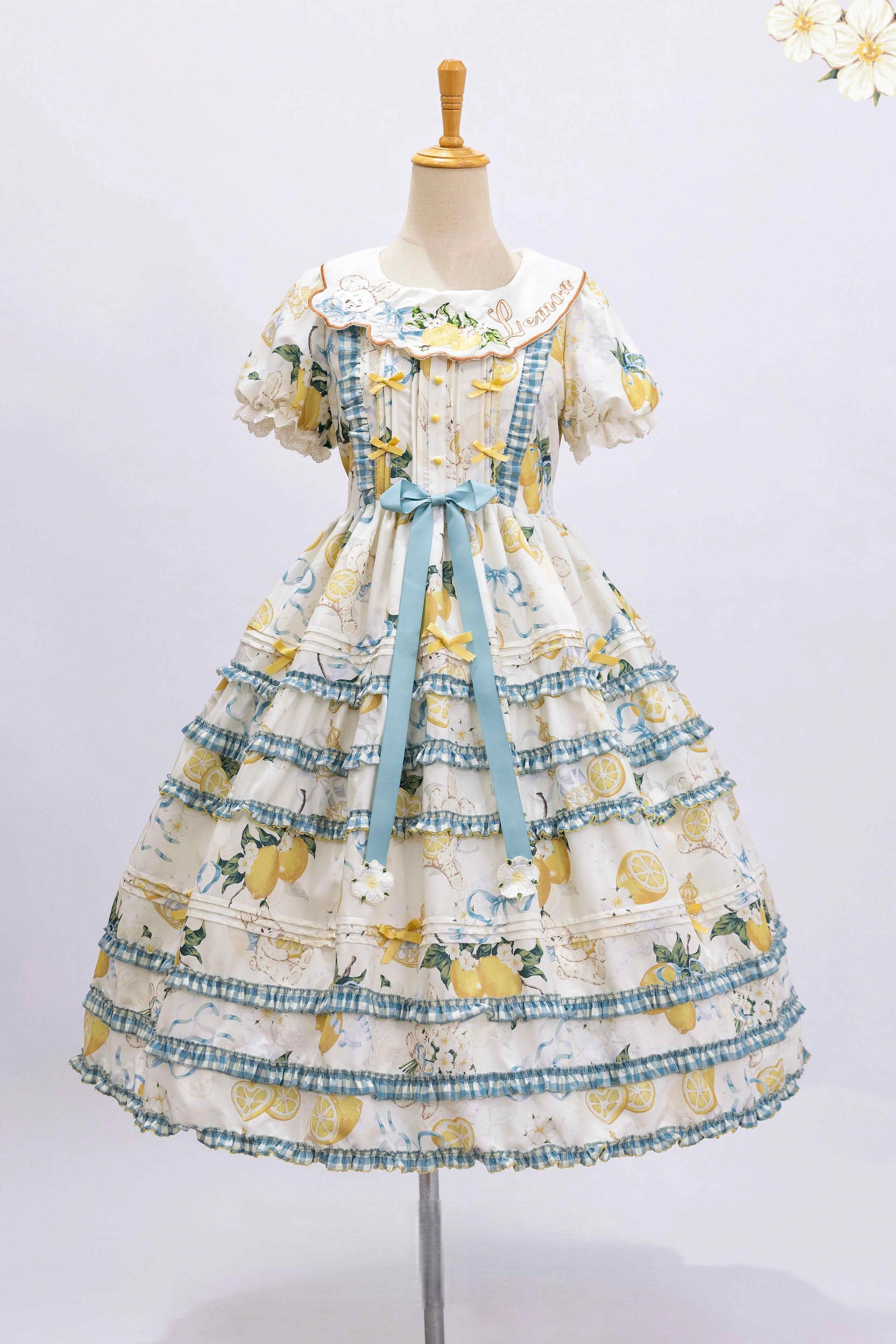 Lemon Summer Lolita OP Dress Set