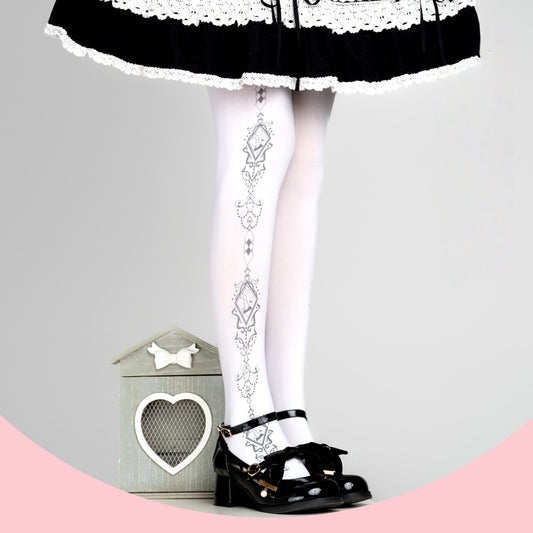 Lolita Vintage Gothic Velvet Tights LE9018