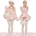Sweet Lolita Pink Winter Knit & Coat Set MGD0001