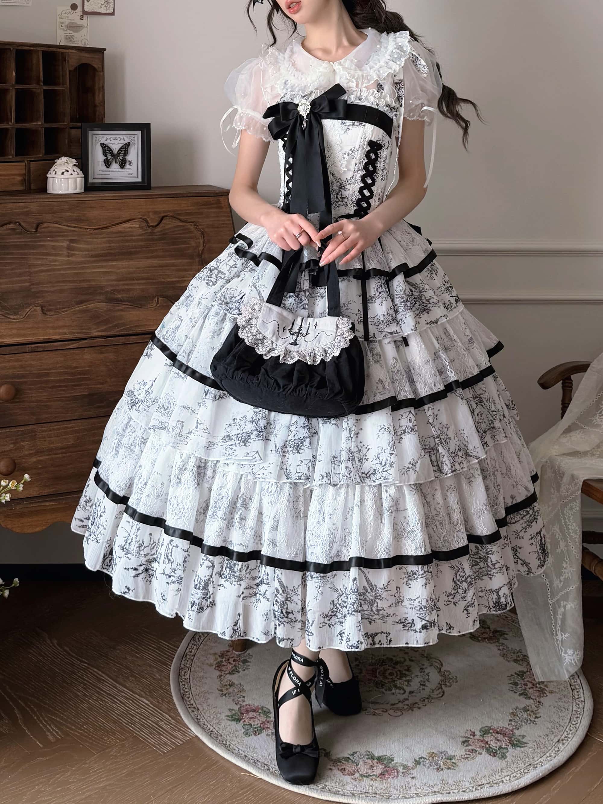 Rainy Celadon Lolita Boned Corset Dress