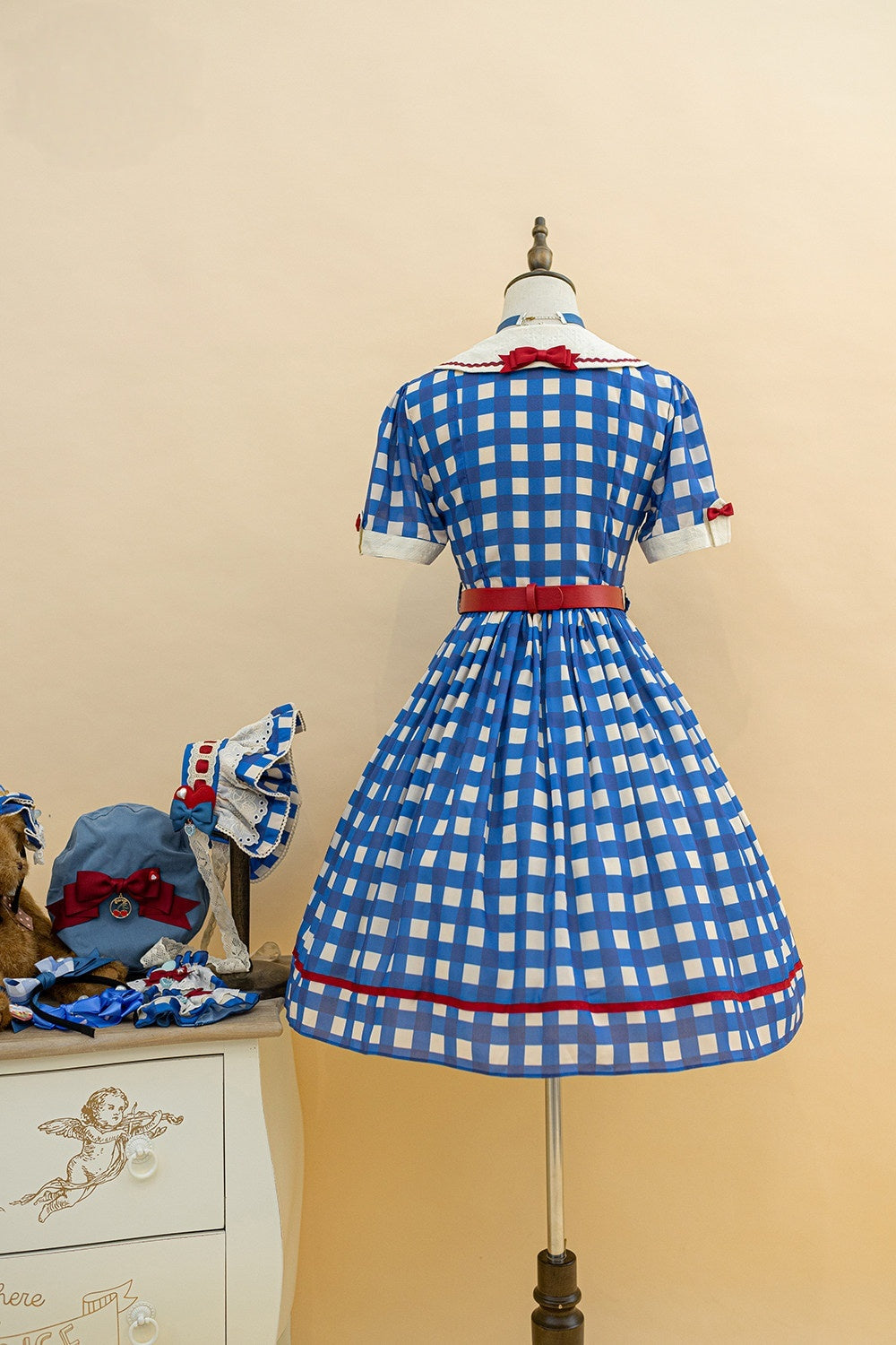 Cat Sweetheart American Retro Sweet Diner‑Style Lolita OP Dress