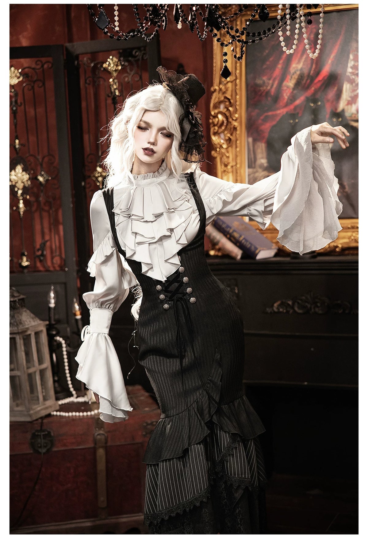 Night Crow Lolita Gothic Mermaid Skirt & Ouji Couple Set