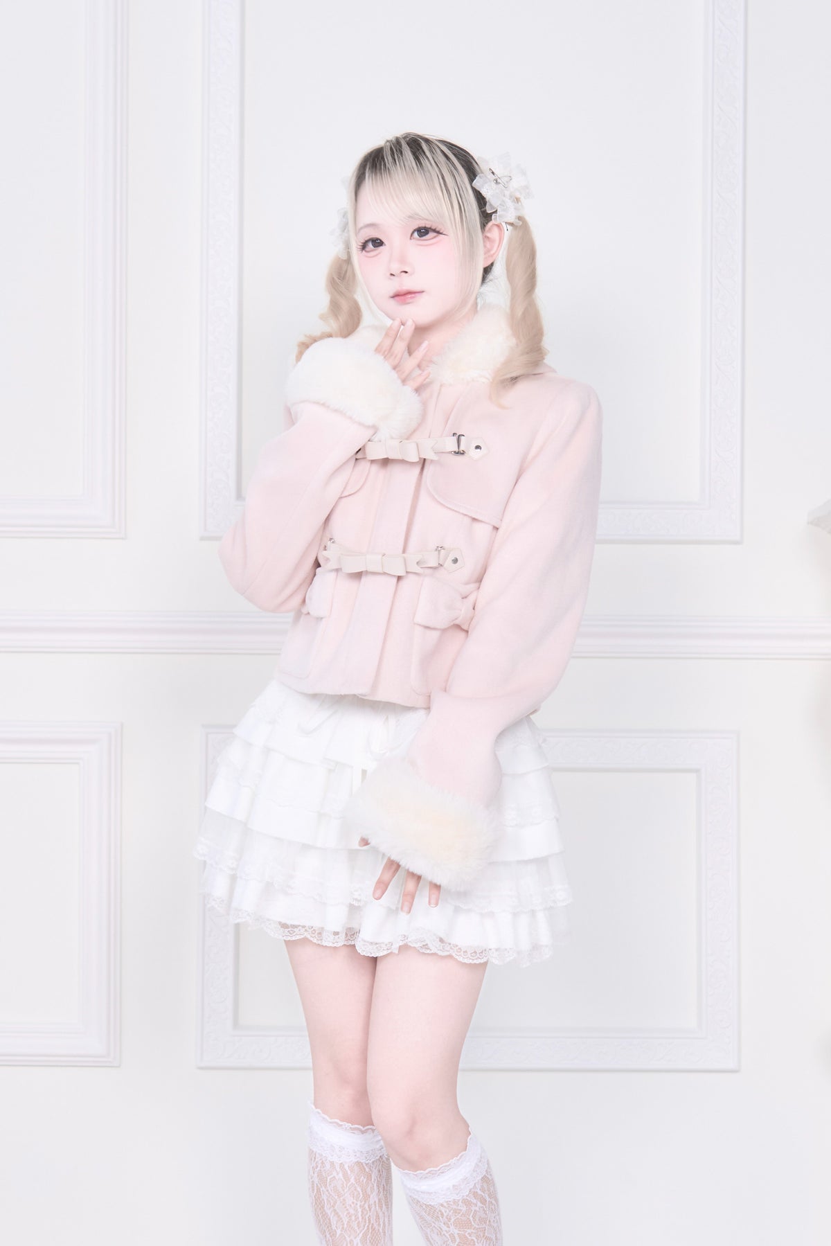 Mass Produced Japanese Style Bow Waist Tailored Top