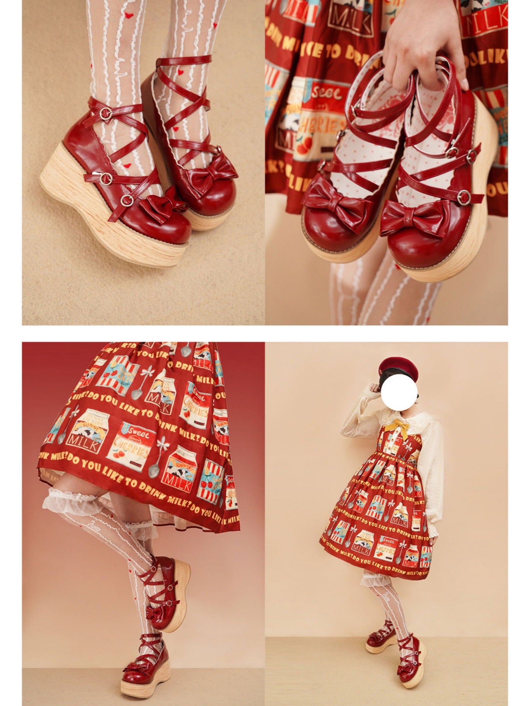 Tarta Tower Japanese Lolita Round‑Toe Platform Shoes