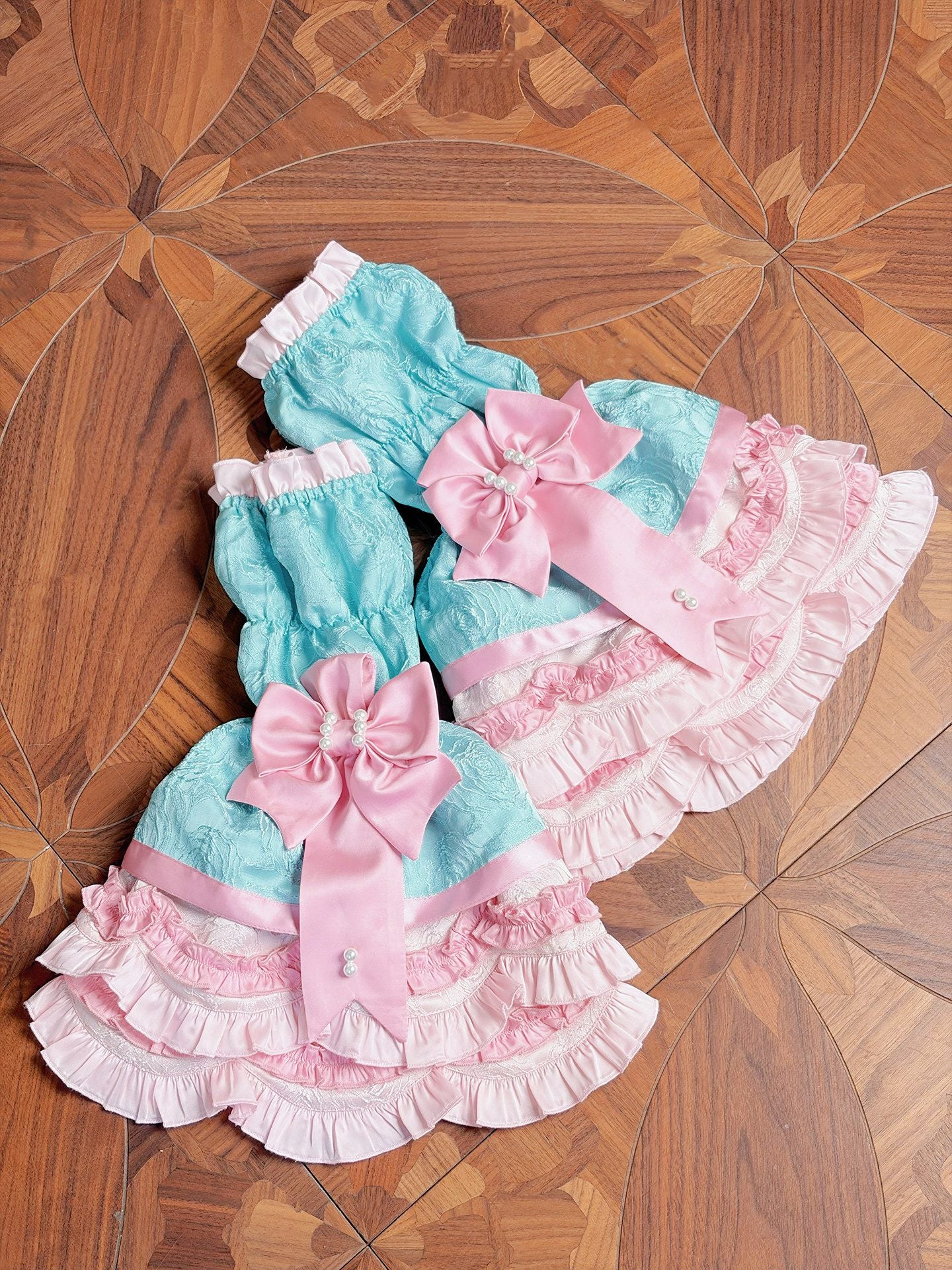 Sweet Petals Lolita Pink & Green Halter Dress