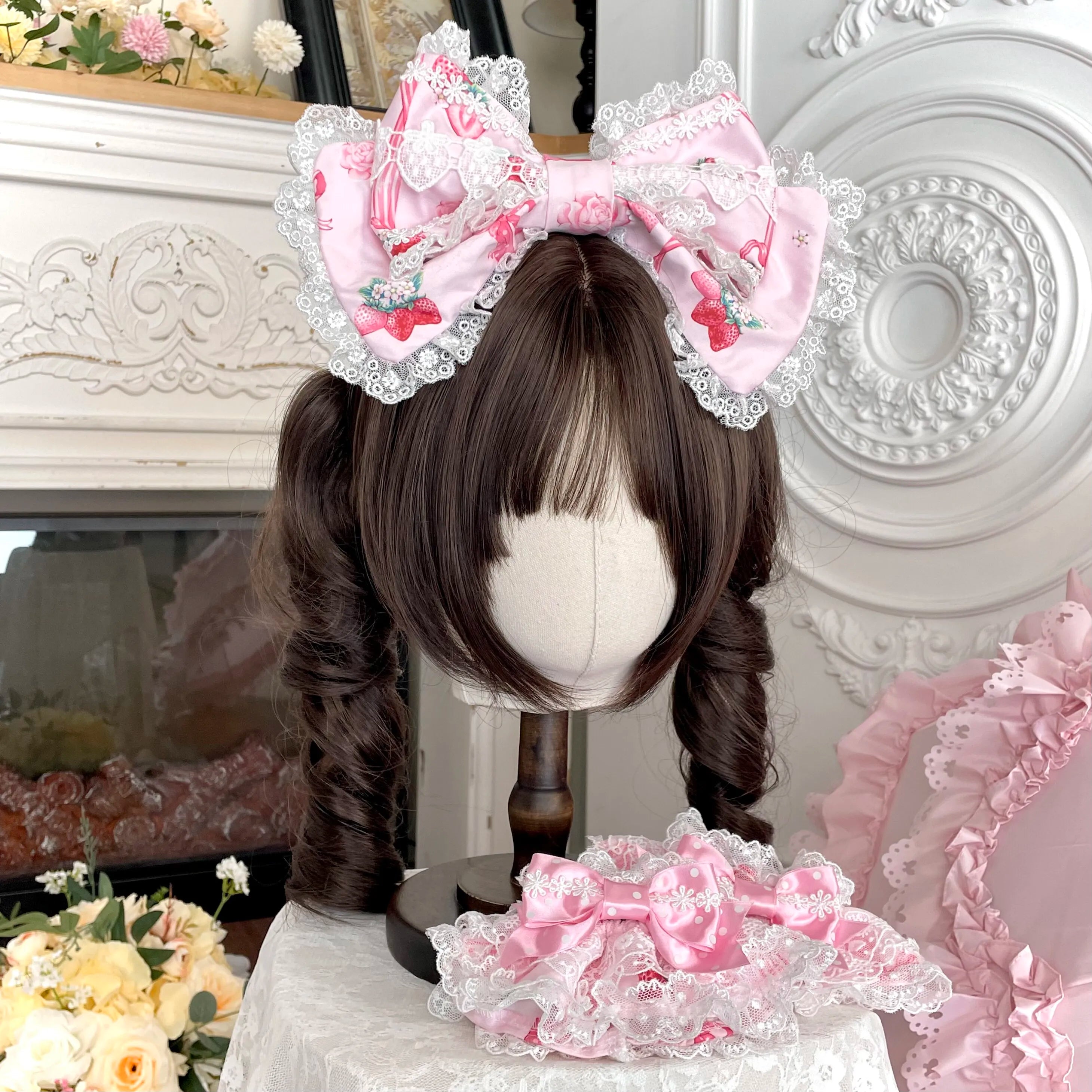 Deer Strawberry Garden Old-School Strawberry Print Lolita JSK Accessories