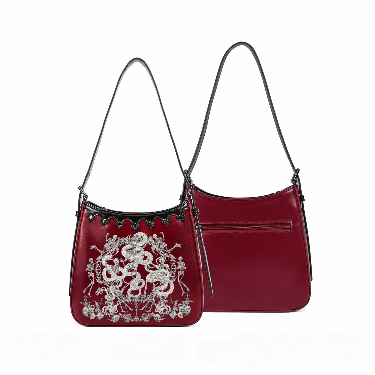 Snake Bone Hell Gothic Mini Ita Underarm Shoulder Bag