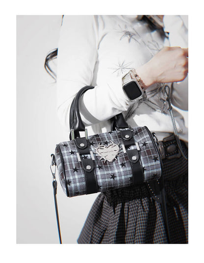 Lolita Gothic Y2K Star Plaid Shoulder Bag LE8004