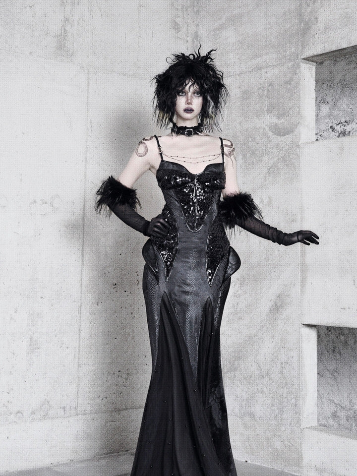 Shadow of Serpent Eyes Gothic Cami Mermaid Dress