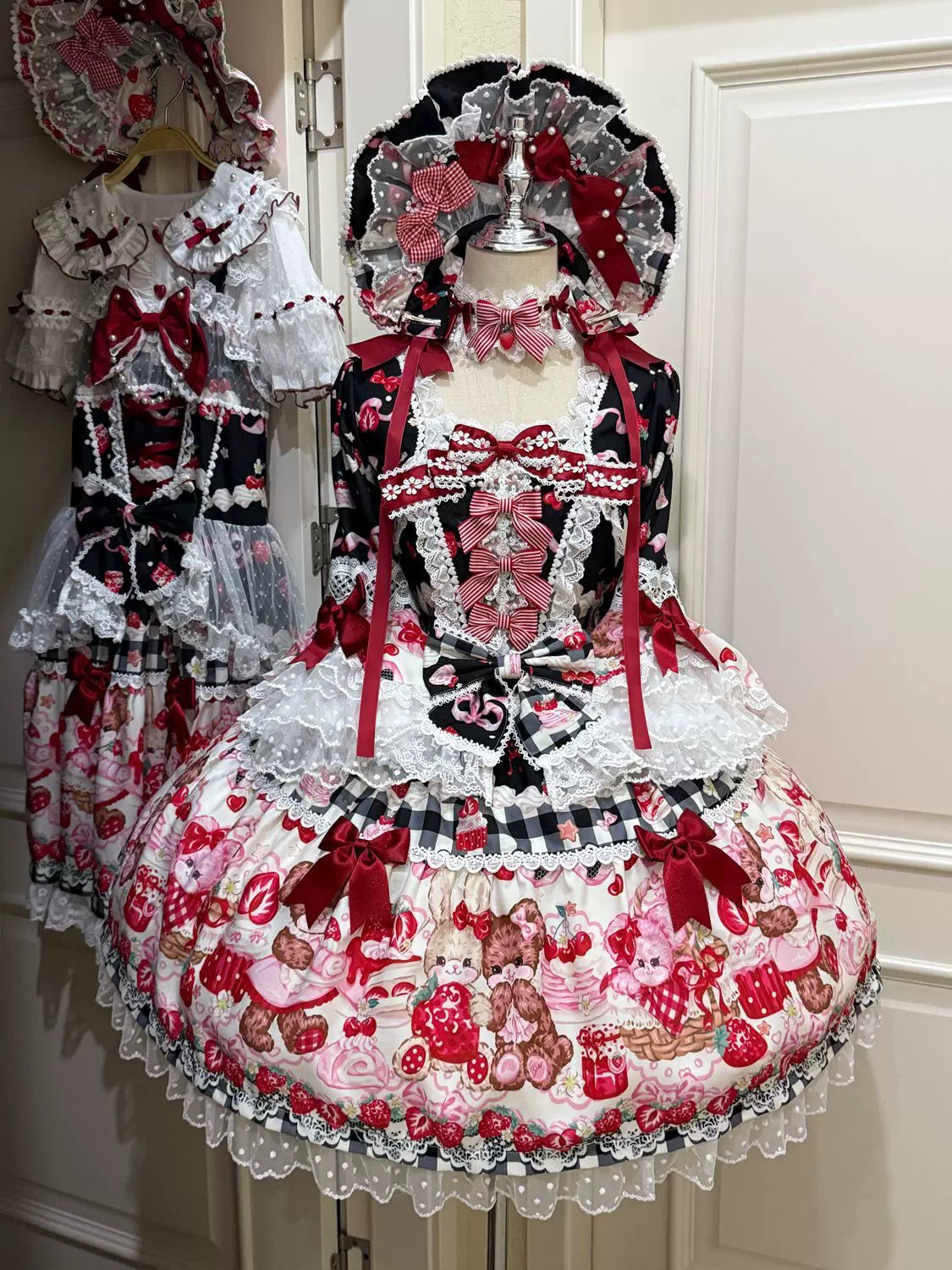 Sweet Berry Rabbit Bear Long Sleeve Sweet Lolita OP Dress